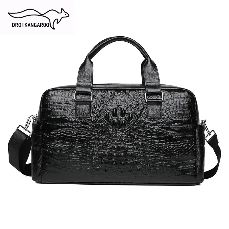 

Crocodile Embossed Leather Men's Bag Handbag Genuine Leather Briefcase Crossbody Bag Travel Bag