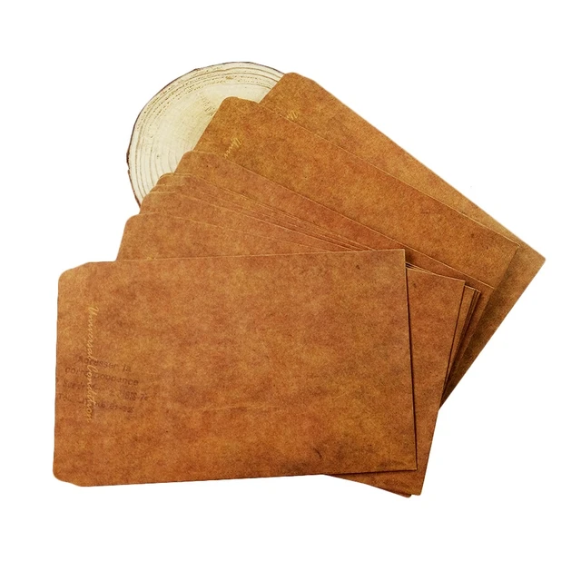 5pcs Retro Kraft Paper Envelopes with Button Vintage European Style Envelope  For Card Scrapbooking Gift School office supplies