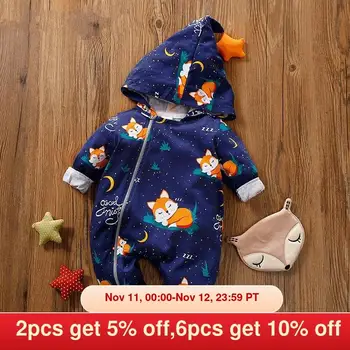 

Melario Baby Boys Rompers Girls Clothing One Piece Autumn Winter Hooded Jumpsuit Infant Clothing Boys Rompers Christmas Clothes