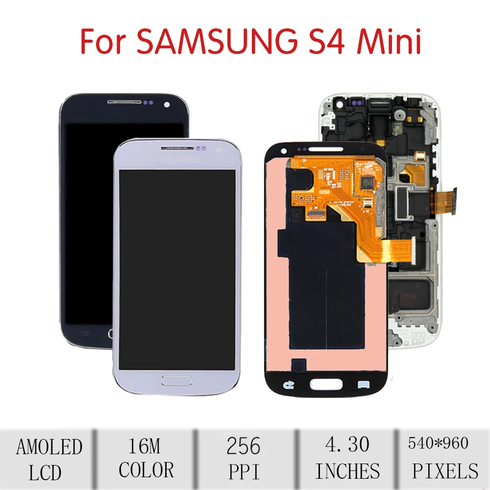 Для samsung Galaxy S4 Мини ЖК сенсорный экран дигитайзер в сборе для samsung i9190 дисплей с рамкой Замена GT-I9190