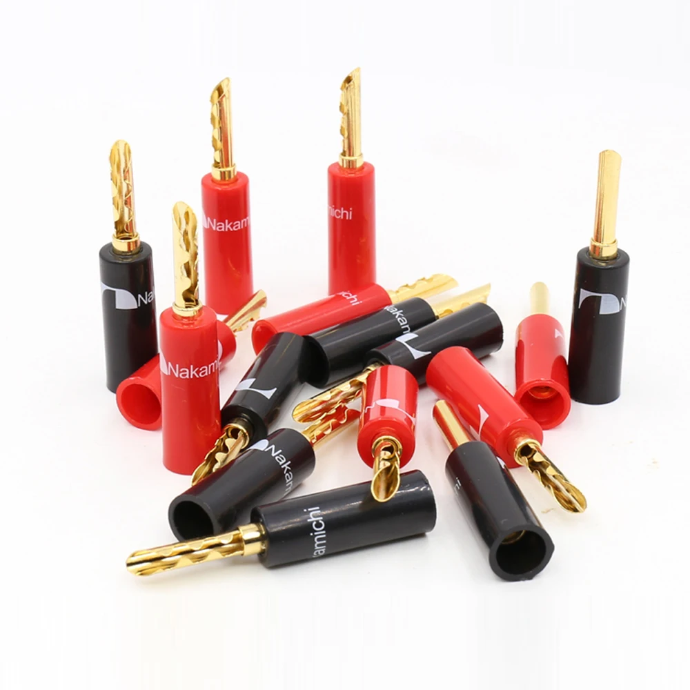 12 шт. BA1413 Nakamichi BFA разъем бананового типа 24K позолоченный для кабеля