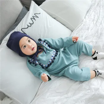 

Kids Baby Clothes Cotton Jumpsuit Romper Dress Up Korean Newborn boy and girl rompers O-neck cloth