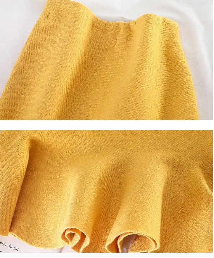 Зимние женские трикотажные юбки комплект из модных женских оборками юбки «Русалочий хвост» для леди Юбки До Колена