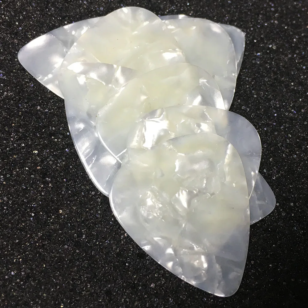 Lots of 500pcs White Pearl Celluloid Guitar Picks Plectrums 0.46mm / 0.71mm / 0.96mm 1.5mm