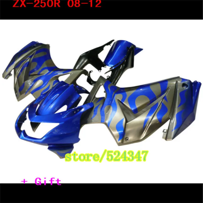 

Новый ABS Полный обтекатели комплект подходит для Kawasaki Ninja 250 EX250 ZX250R 2008 2009 2010 2011 2012 08 09, 10, 11, 12, 13, 14 лет, синего и серебряного цвета