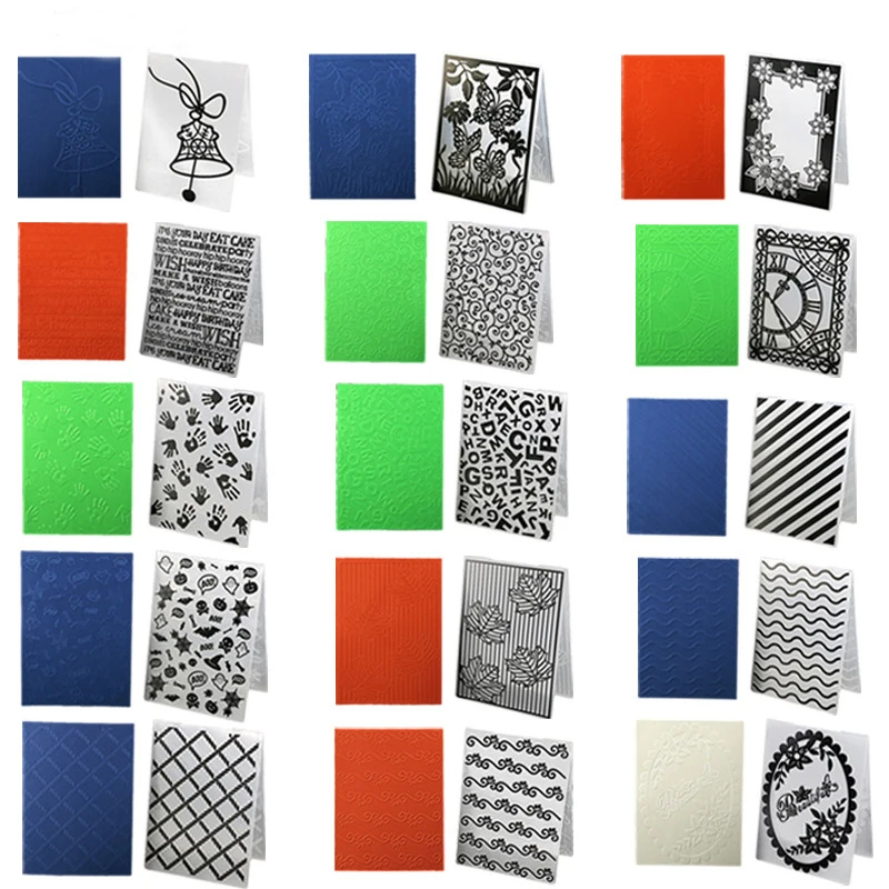

1PC Plastic Embossing Folders Transparent Template Photo Album Fondant Decoration Making Scrapbooking Craft Card DIY hand Stamps