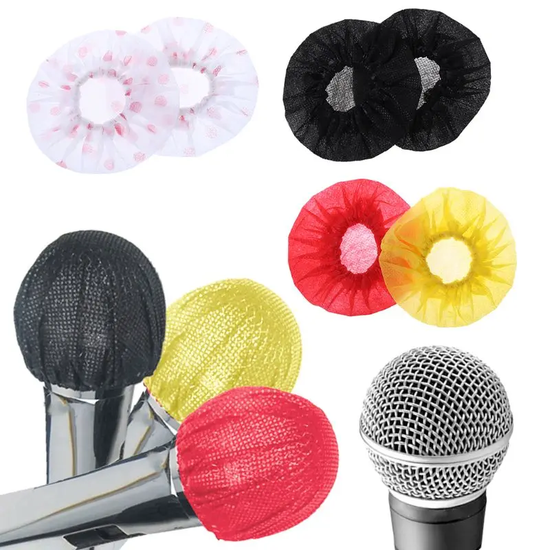 Disposable Microphone Cover,Karaoke Mic Cover,Non-Woven Handheld Microphone Windscreen Protective Cap,Universal Small Mic Covers Replacement WindScreen 