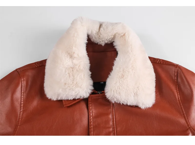 AliExpress, стиль, трендовый дизайн, меховое мужское кожаное пальто, двойной меховой воротник