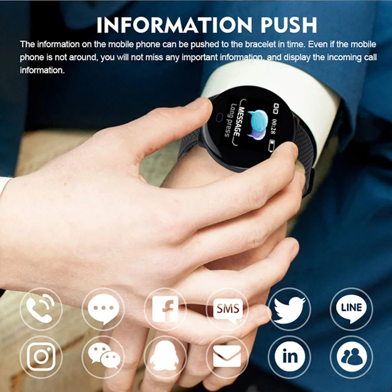  Smart Watch Men 1.3'' Screen Fitness Tracker Ip67 Waterproof Blood Pressure Heart Rate Monitor Smar - 4000550221057