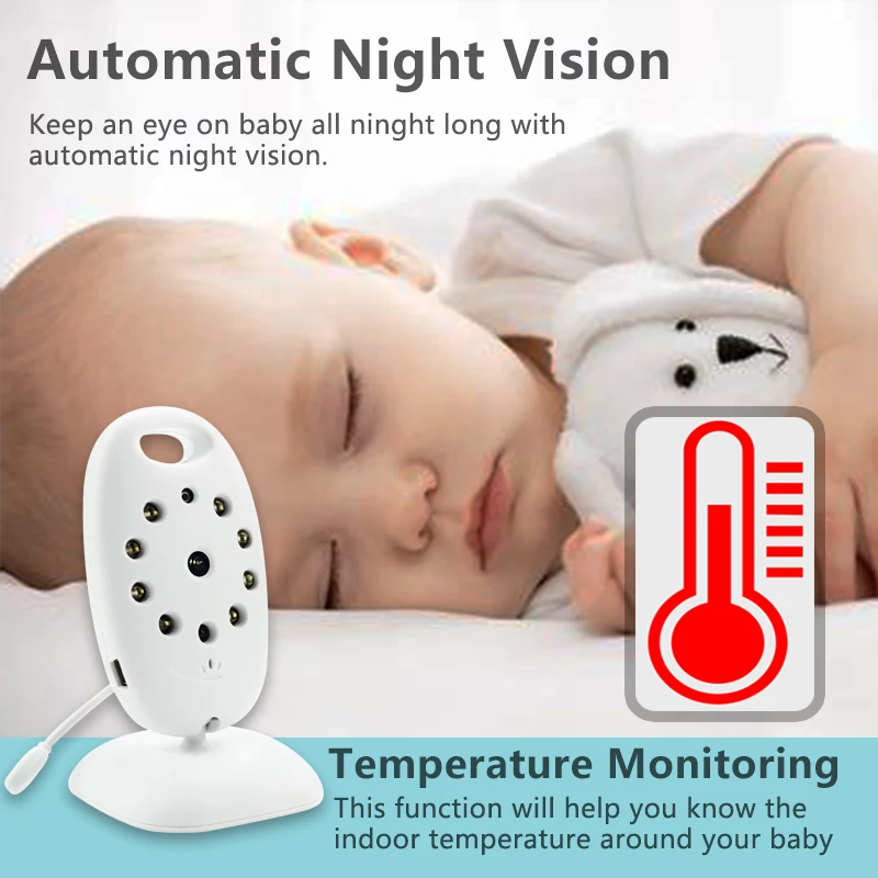 Skup Bezprzewodowy monitor kolorowy niania elektroniczna Baby monitor Night Vision dla dzieci kamera ochrony V601 temperatura dziecko Eletronica