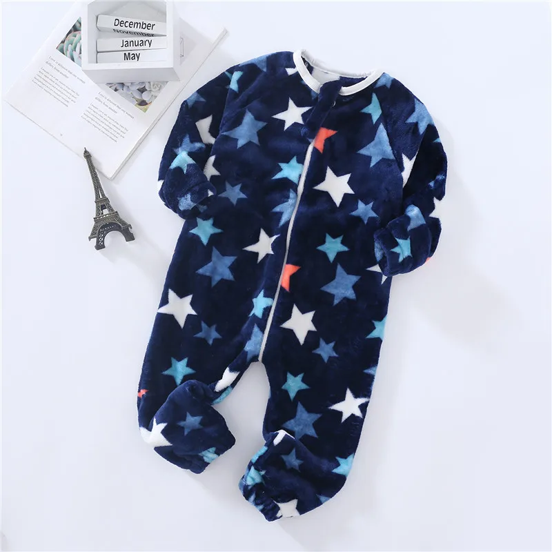 Baby Pajamas For Boys Girls Thick Warm Pajama Autumn Children Flannel Onesies Jumpsuits Winter Kids Cartoon Blanket Sleepwear kids pajamas