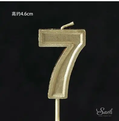 7 1 шт., 0-9, цветные/Золотые свечи с цифрами для дня рождения, вечеринки, свадьбы, торта, украшения, вечерние принадлежности - Цвет: 7