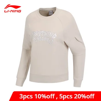 

Li-Ning Women The Trend Sweater Regular Fit 66% Cotton 34% Polyester Printing li ning LiNing Sports Hoodie AWDN858 WWW1002