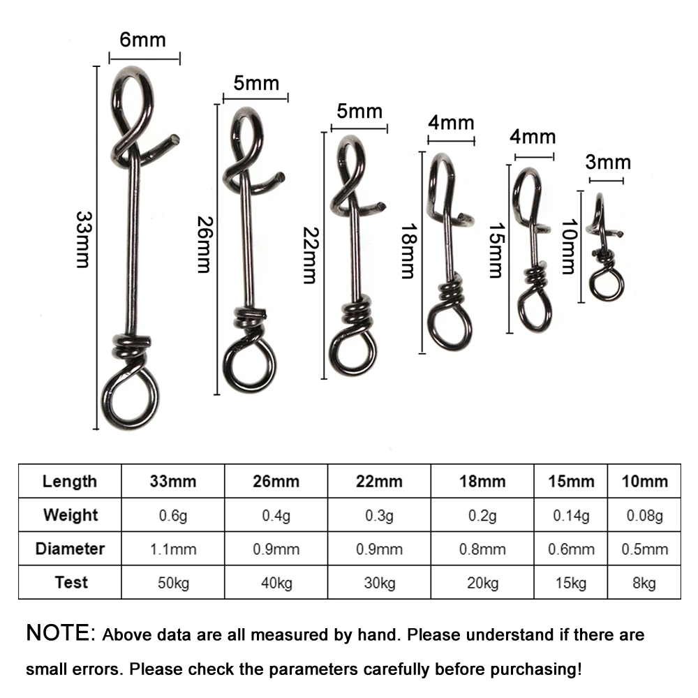 Strengthend Stainless Steel Quick Lock Snap Spring Clamp Buckle Lure Drop Rigs Connector Saltwater Fishing Accessories 50pcs fishing accessories,fishing tackle,fishing line connectors