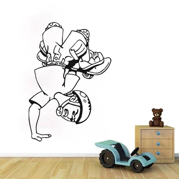 

Skateboard Boy Wall Decal SKATEBOARDER Skate Wall Art Stickers Skateboard Wall Sticker Kids Room Vinyl Removable Home Decor C462