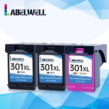 

Labelwell 3Pcs 301XL Ink Cartridge Refillable Compatible for hp301 hp 301 xl Envy 5530 Deskjet 2050 2540 2510 1000 1050 Printer