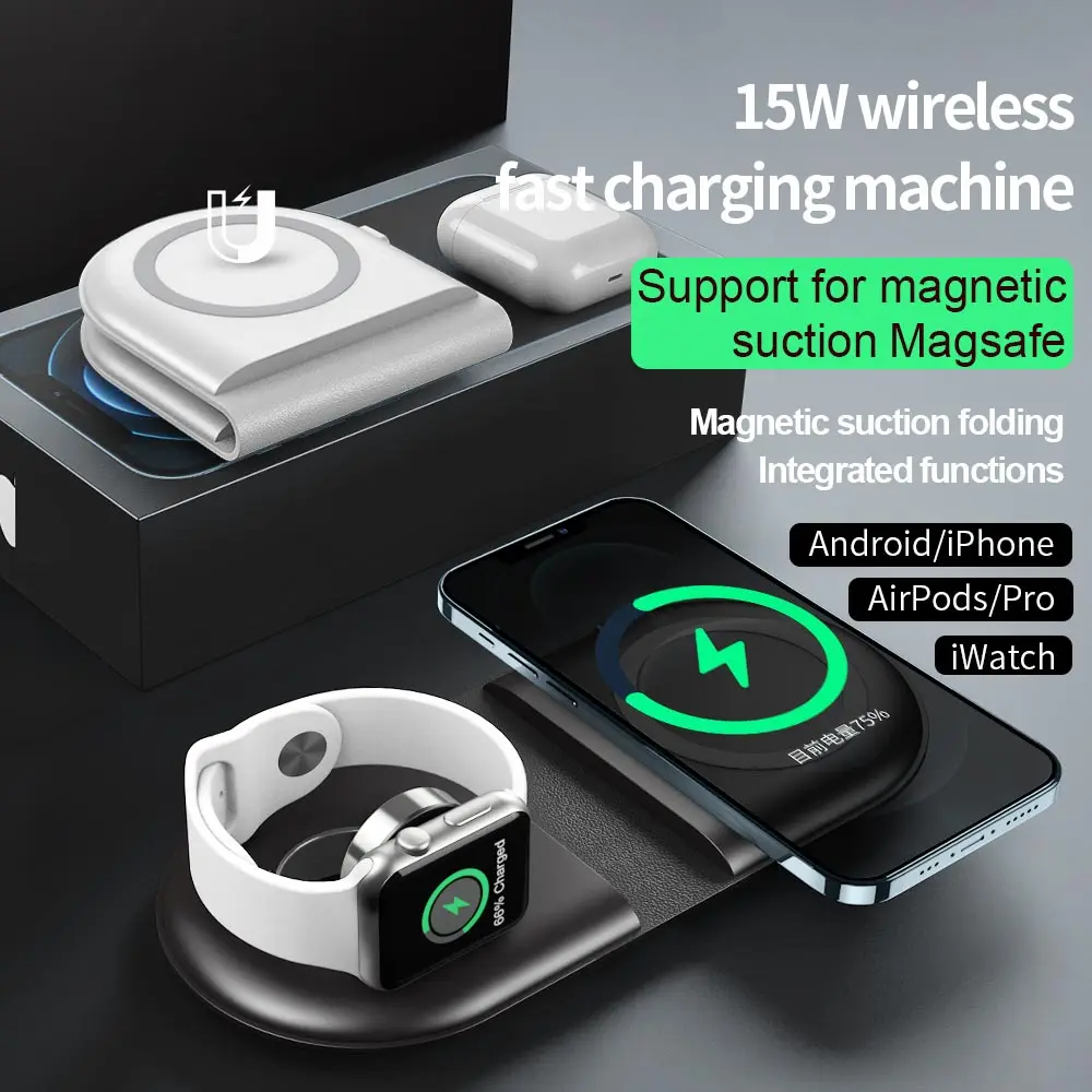 3 в 1 беспроводное зарядное устройство для Iphone Magsafe 10 Вт | Мобильные телефоны и