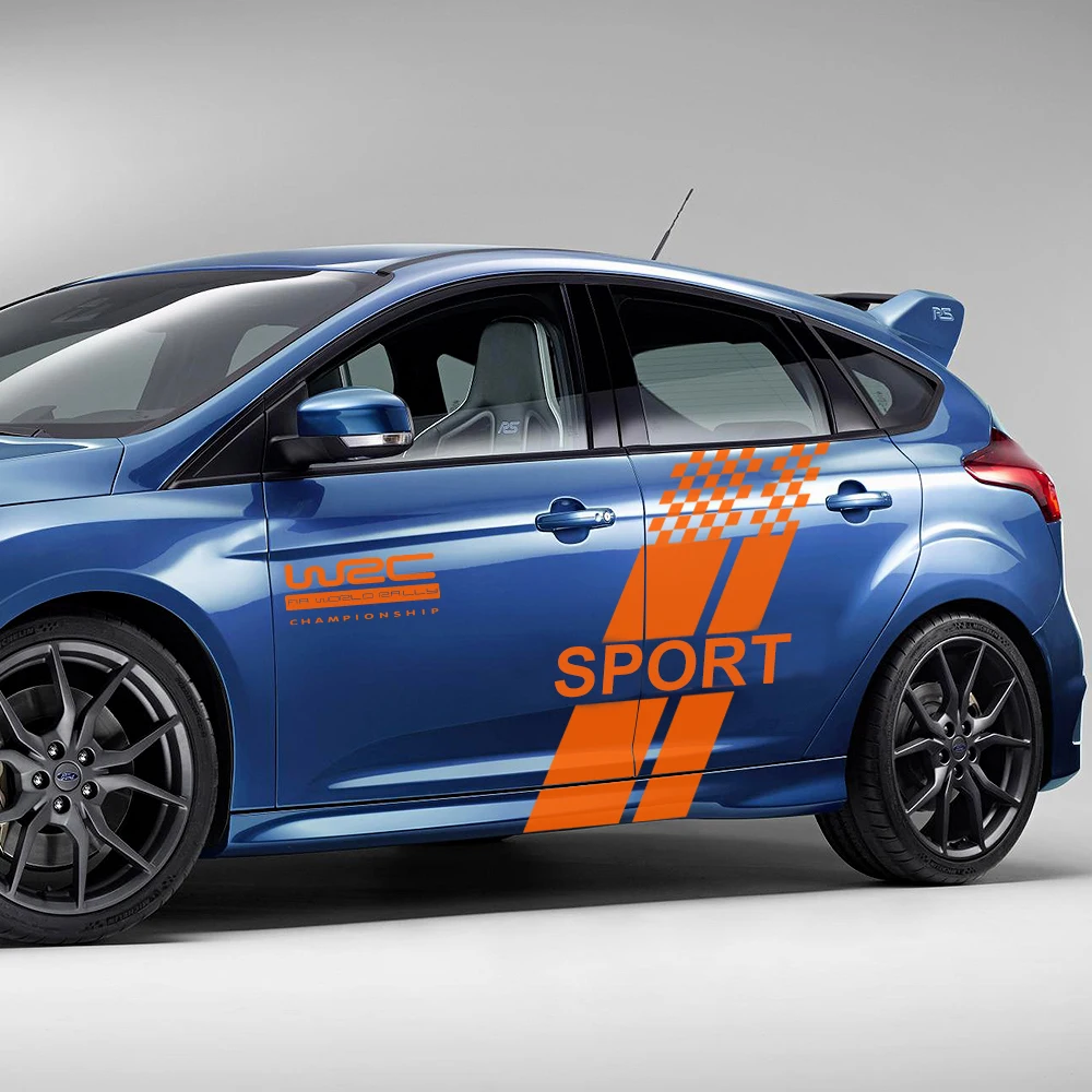 Двусторонняя наклейка на корпус автомобиля Стильная Спортивная для