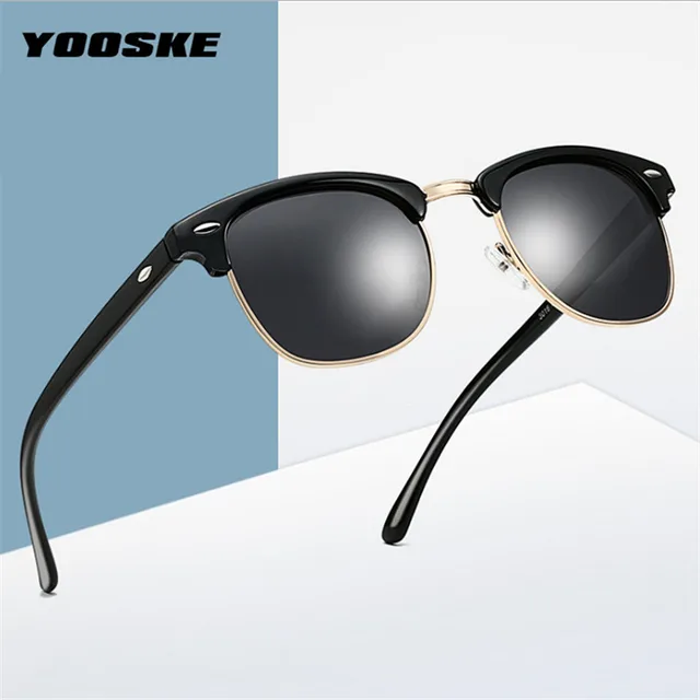 YOOSKE Classic Polarized Sunglasses Women Men Brand Designer Vintage Square Sun Glasses Driving Anti Glare Glasses Mirror UV400 2