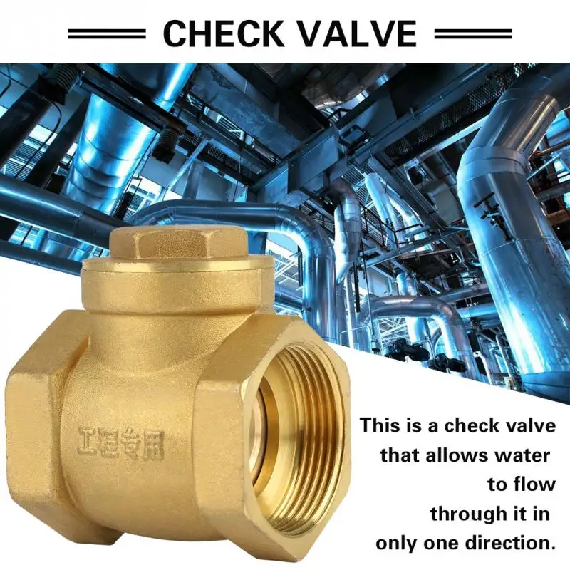 Check Valve DN40 Female Thread Brass Non-Return Swing Check Valve 232PSI Prevent Water Backflow