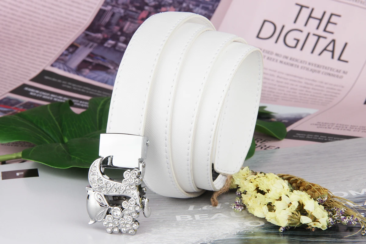 New Fashion Women's Belts Genuine Leather Designer High Quality Belt Women Luxury Straps for Woman White Automatic Buckle Belts