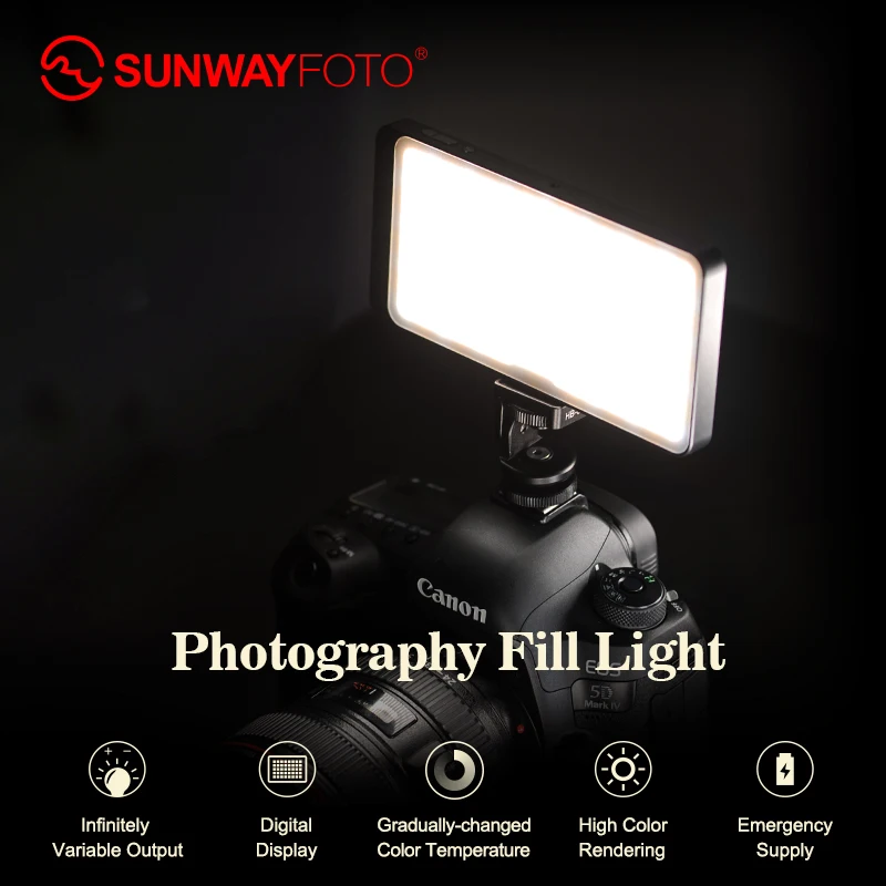  SUNWAYFOTO FL-120 LED Video light Photo lighting On Olympu Pentax DV camera hot shoe Dimmable LED f - 32971118544