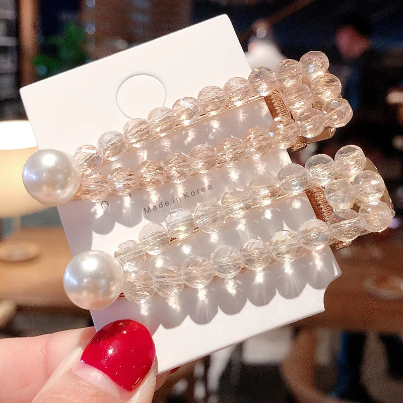 

New Imitiation Pearl Bangs Clip Hair Clip Side Clip Girls Fashion Temperament Pearl Hairpin Jewelry Headwear Hair Accessories