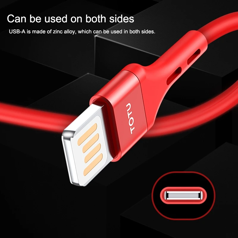 TOTUDESIGN BMA-026 Soft Series 2.4A Micro USB Silicone Charging Cable, Length: 1m