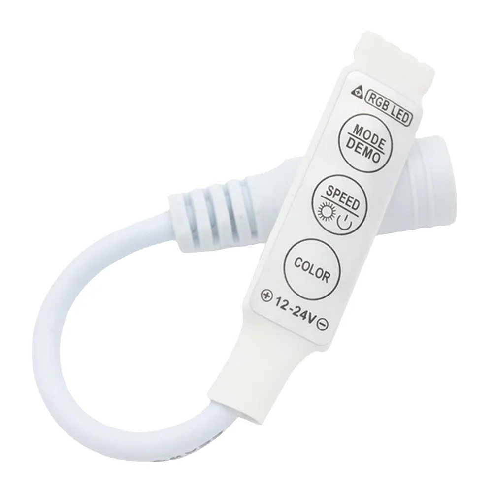 4-pin DC Jack Connector 5-24V Colorful Dimmer Portable LED RGB Controller Accessories Home Mini 3-key Strip Light For 5050 3528