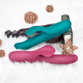 G Spot Dildo Telescopic Rotating Vibrator Female Clitoris Massager Beaded Scalable Rabbit Wand Silicone Sex Toys For Women SHAKI 3