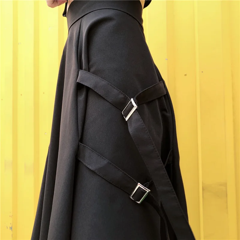 kpop Blackpink lisa same korean Retro Summer Harajuku Skirt with pocket hip hop skirt women streetwear High waist tooling skirt