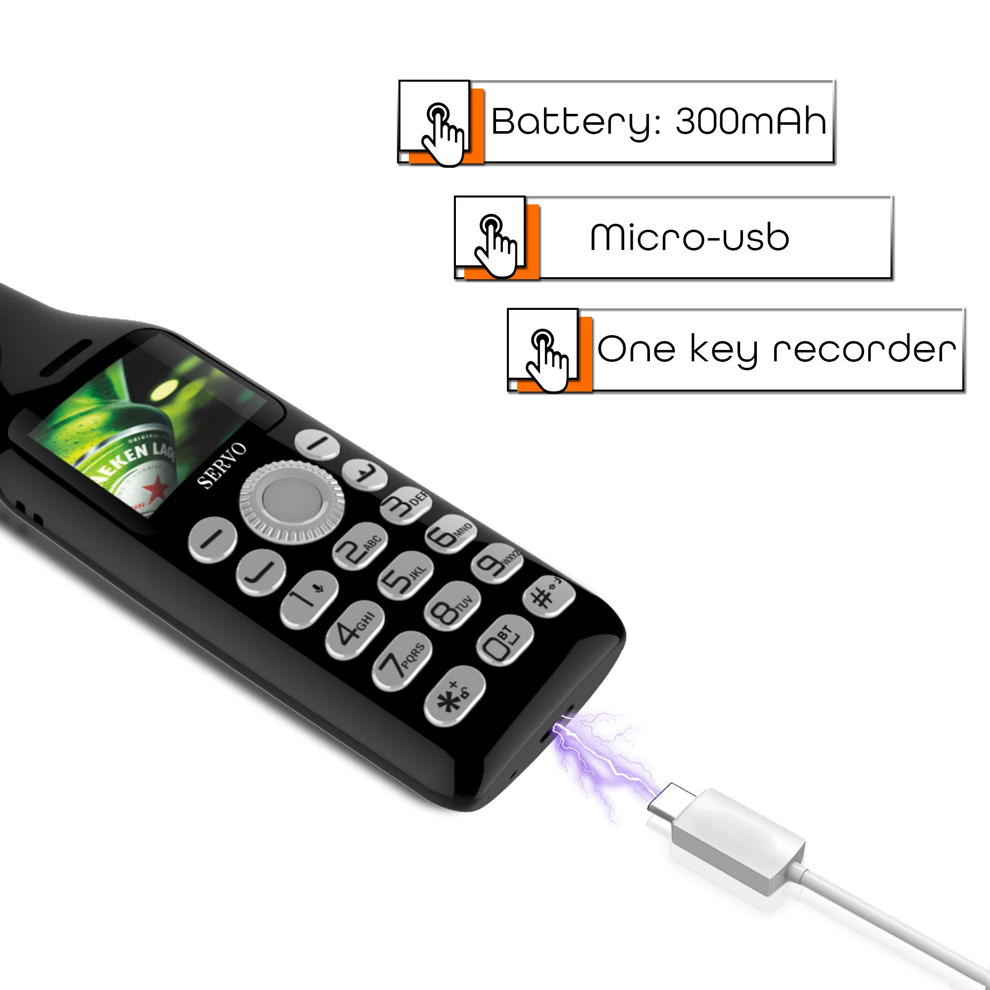 SERVO Бутылка Вина Мини телефон V8 bluetooth Dialer HD телефон волшебный голос один ключ рекордер маленький мобильный телефон русский язык