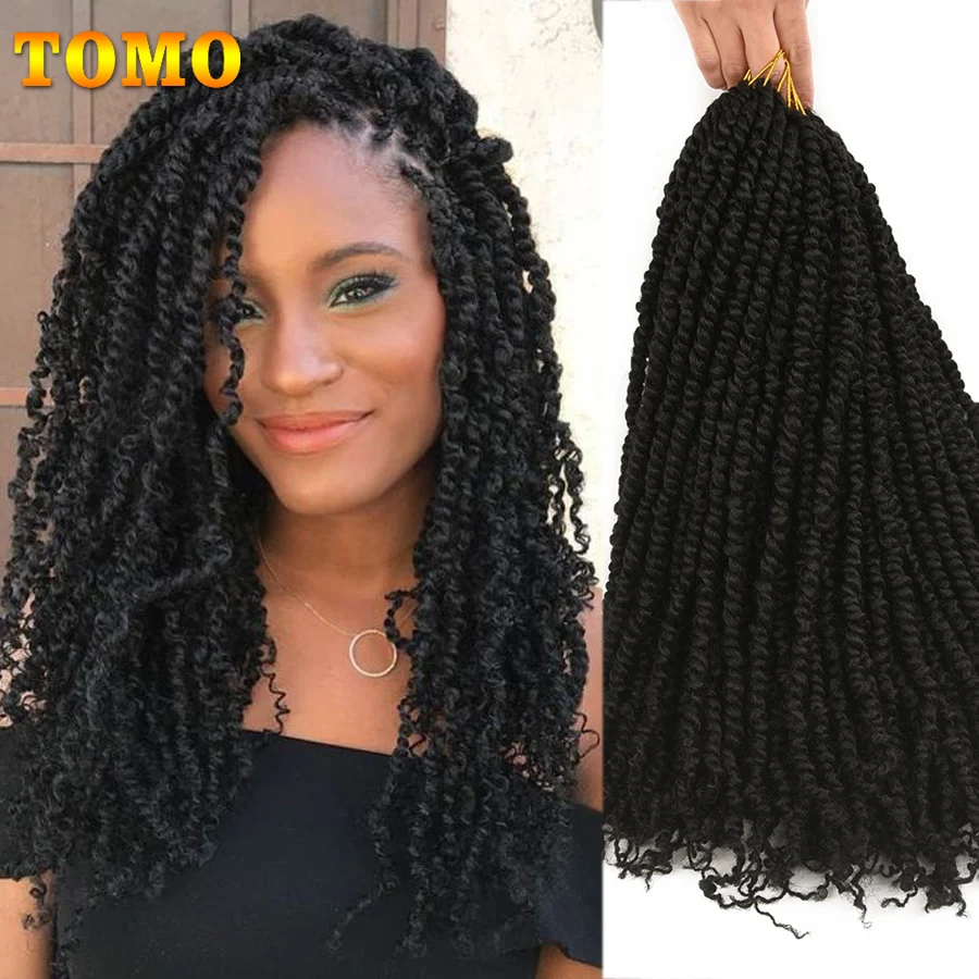 TOMO-extensiones de cabello sintético para mujer, trenzas largas de ganchillo, 12/18/24 pulgadas, ombré, rojo y marrón, estilo bohemio, Passion Twist