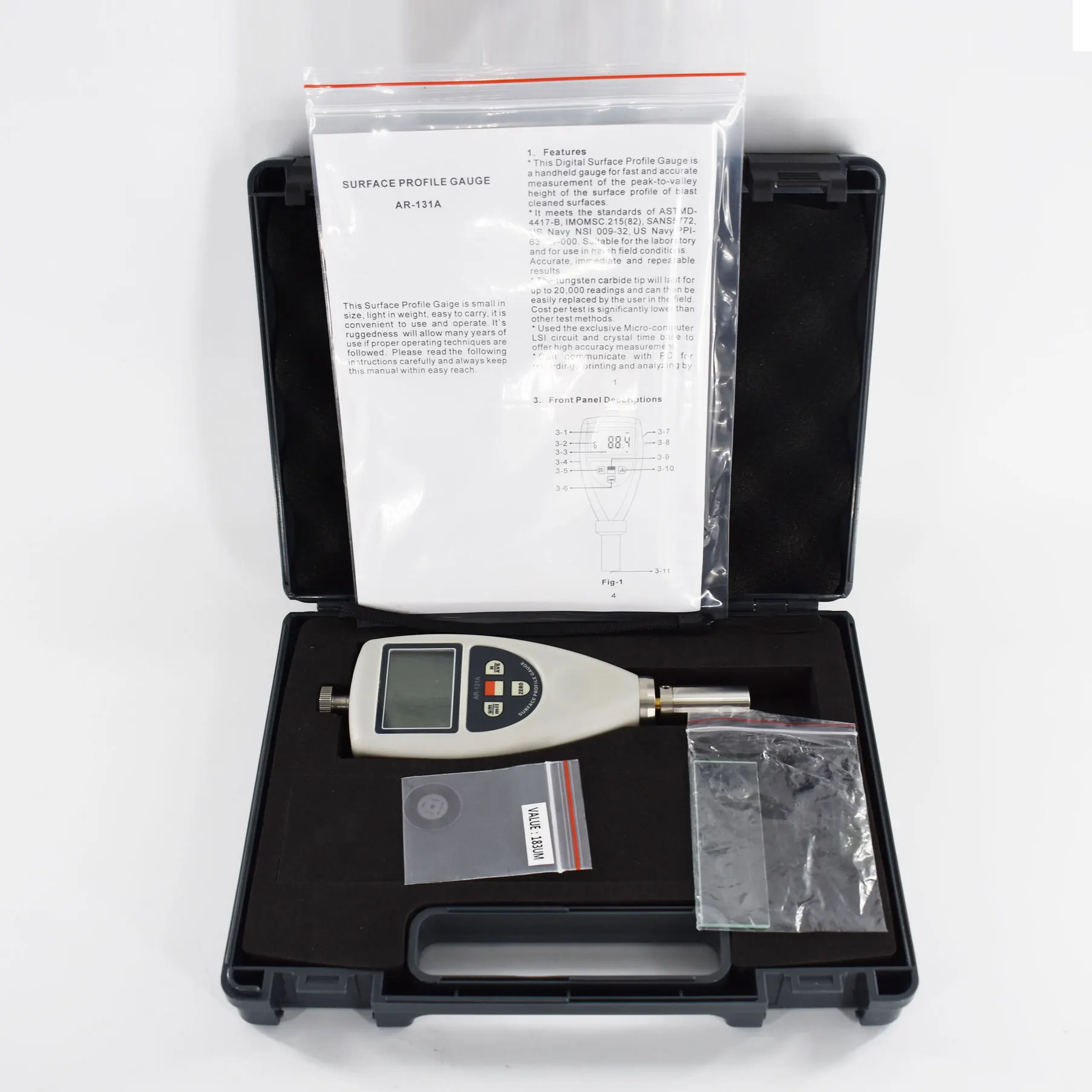 0.1 mils AR131A Portable Surface Roughness Tester Resolution 1 µm Easy