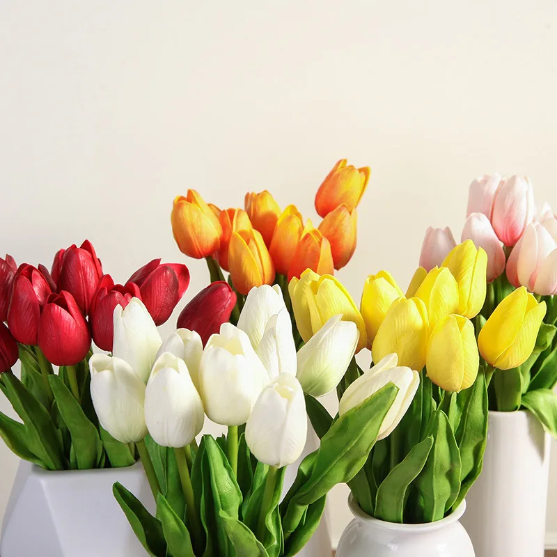 10/30pcs Tulipán Mesterséges virágok valós érintse virágok esküvői dekor Tettetés Menyasszony bouquets Plutónium tulipán számára haza Félfogadás Váza dekor