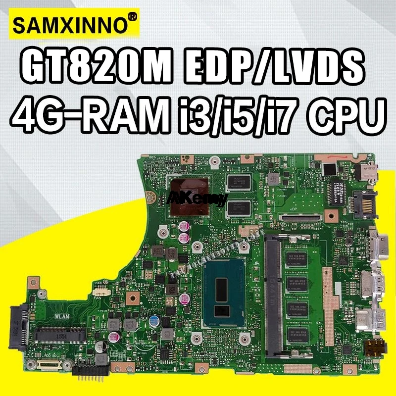 X455LD материнская плата для For Asus A455L F455L K455L X455L X455LJ X455LN ноутбука 4G RAM GT820M i3/i5/i7 EDP/LVDS |