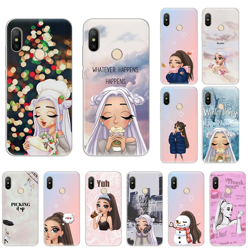 Silicone phone Case For Xiaomi F1 9 8 A3 Lite A2 Go Mix3 Redmi K20 7a S2 Note 8T K30 5 6a 4 Christmas Ariana Grande cartoon art