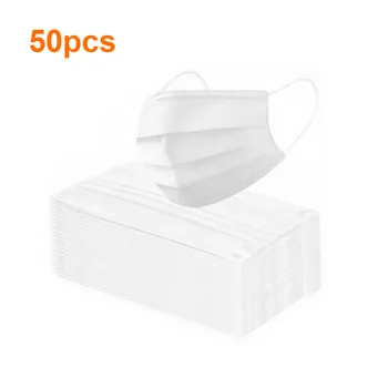 

50PCS 3 Layers Dustproof Facial Protective Cover Masks Anti-Dust Anti-Fog Disposable Printing Earloop Face Mouth Masks