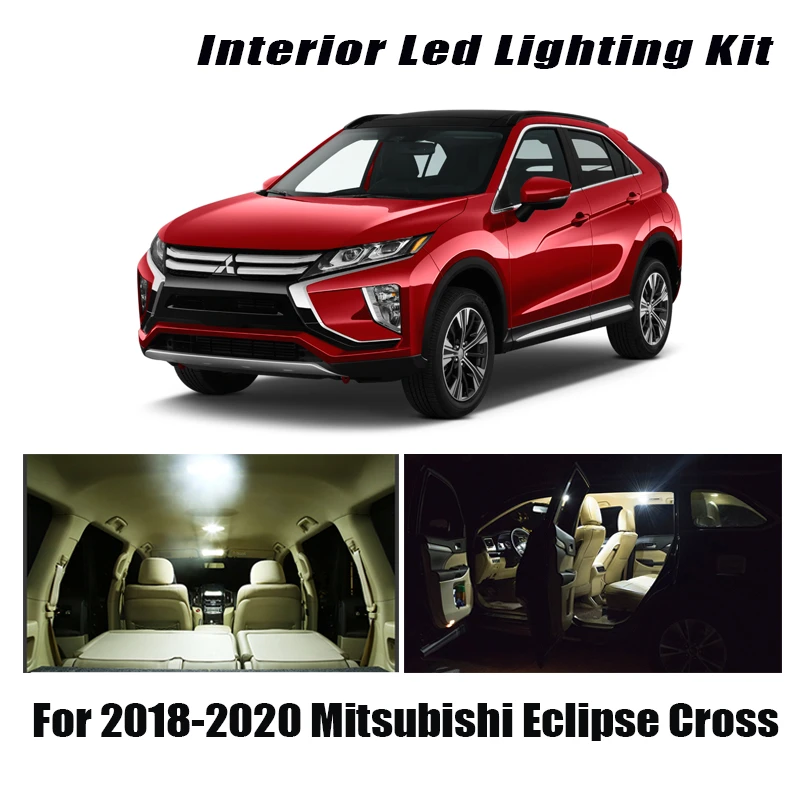 For 2018-2019 Mitsubishi Eclipse Cross WHITE Interior LED Light Accessories 10PC