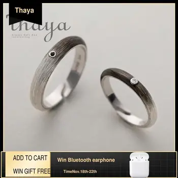 

Thaya Black to White Gradient rings Customized Engraved Texts Signature s925 silver ring for women Unisex Promise Love Jewelry