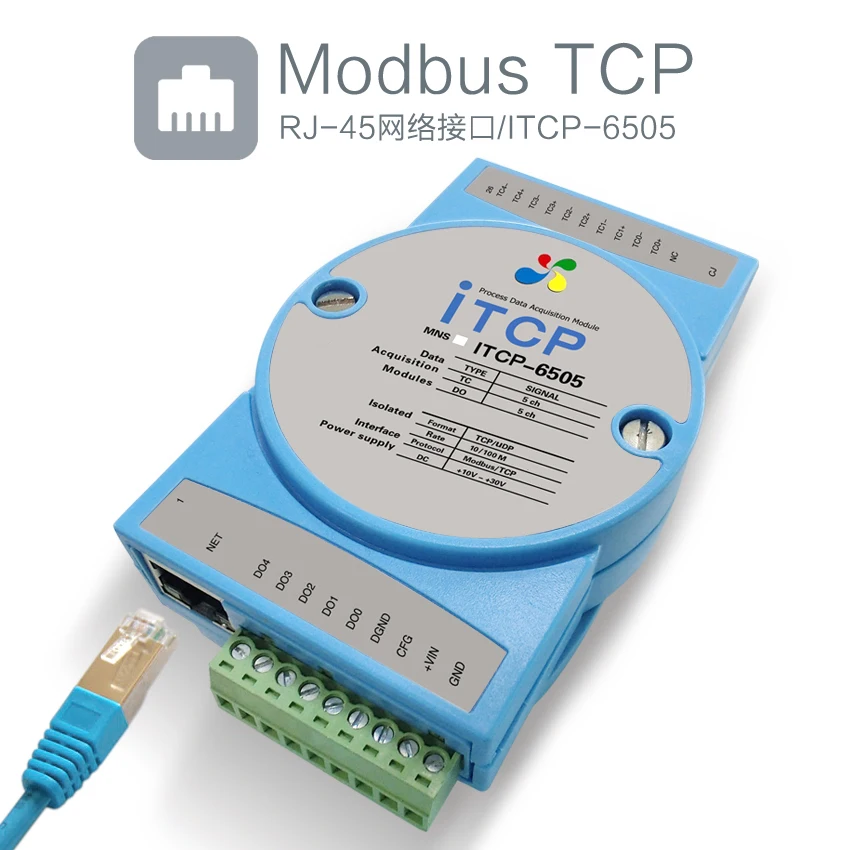 Модуль сбора температуры Ethernet типа K термопары TCP измерения температуры сети связи MODBUS ITCP-6505