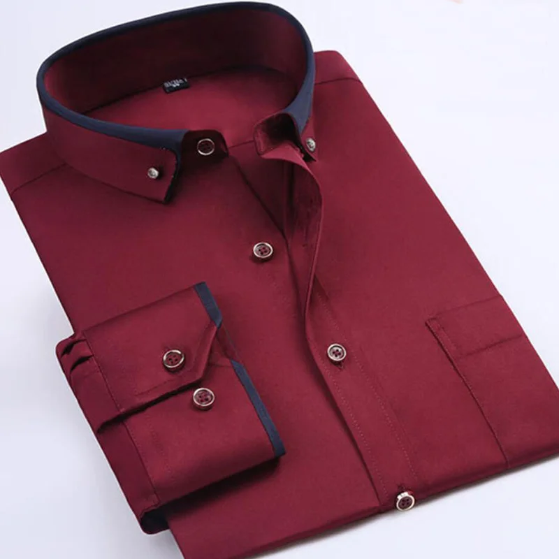 Spring Men Wedding Shirt Formal Long Sleeve Plus Size Dress Shirts 3XL 4XL 9XL 10XL 14XL dress shirts