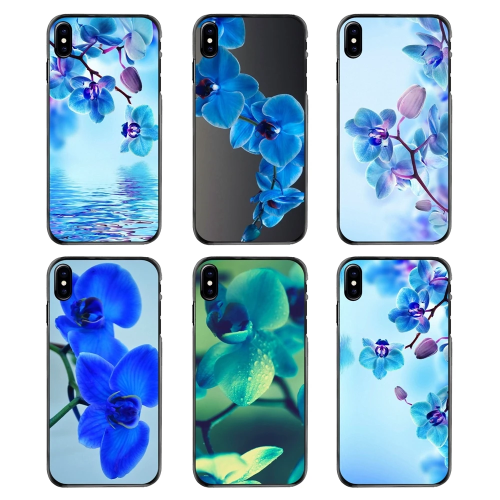 Для iPhone 4 4S 5 5S 5C SE 6 6S 7 8 Plus X XR XS Max iPod Touch аксессуары Обложка Сумка Голубая Орхидея