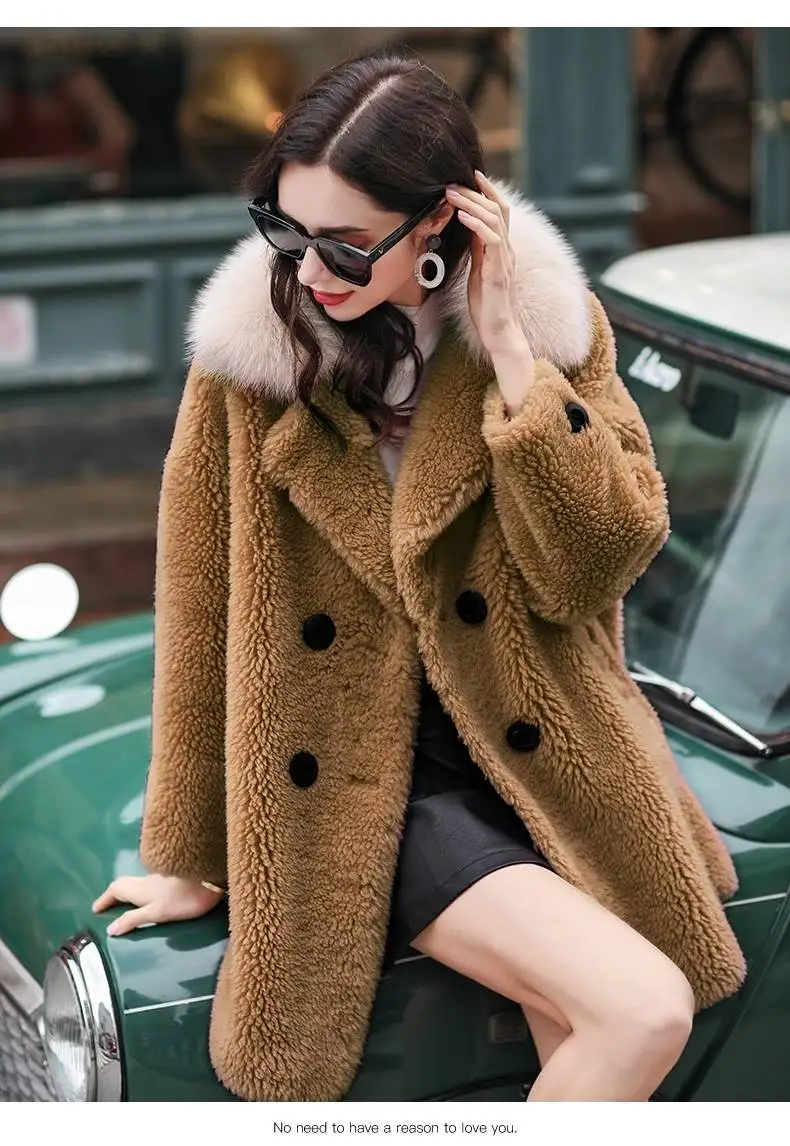 Пальто из кожи и меха женские зимние пушистые пальто теплая куртка