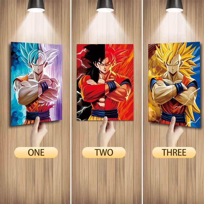 Dbz 3dレンチキュラーポスター悟空ssj3 Dbsアニメ3dポスター3d絵画を印刷漫画3d壁紙カスタマイズ3dステッカー Aliexpress ホーム ガーデン