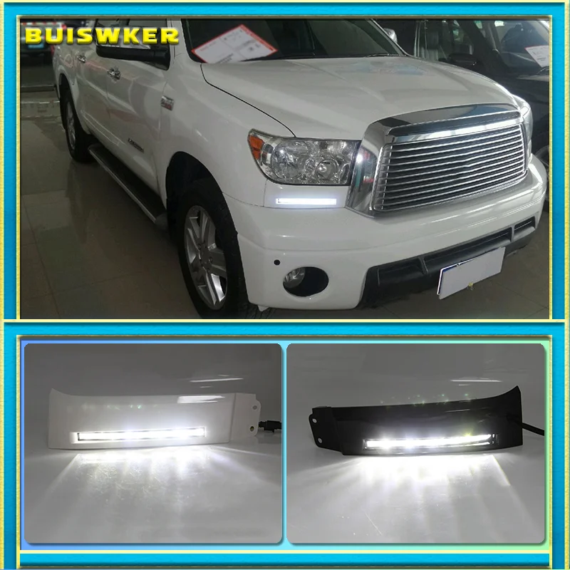 2PCS Per Toyota Tundra 2007-2013 e Sequoia 2008-ON Auto Paraurti Anteriore Luci 12V LED Luci Diurne DRL fendinebbia