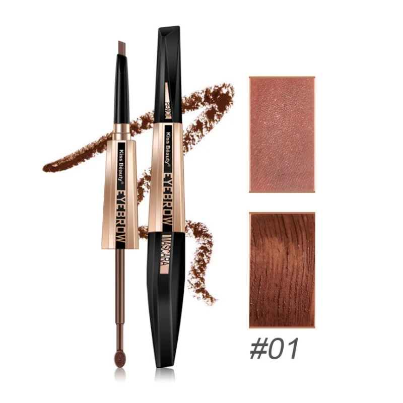01 brown Новое поступление, 2 в 1, Водостойкий карандаш для окрашивания бровей, красивый крем для бровей, стойкий, Не оставляющий следов, цветной карандаш для бровей - Цвет: 01 brown