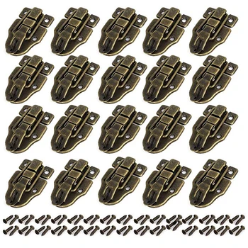 

20PCS Toggle Latch Catch Hasp Case Retro Wooden Tool Box Lock Suitcase Closure Clasp Buckle Bronze Fit Case Box Chest 40x59mm