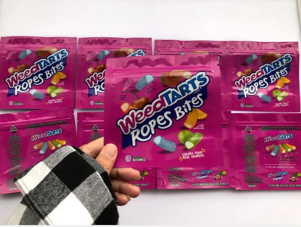Details about   100X Weedtarts Ropes Bites Gummies 500mg Packaging Empty Bags Only 