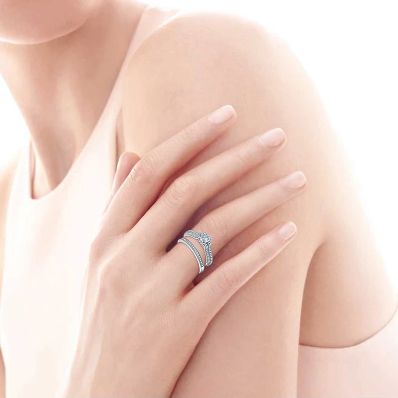 Женский комплект колец из серебра 2016 пробы 100% 925 карата|wedding ring ideas|wedding rings opalwedding